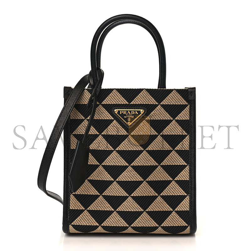 Pra*a symbole embroidered fabric mini bag 1ba355 (19*17*6cm)